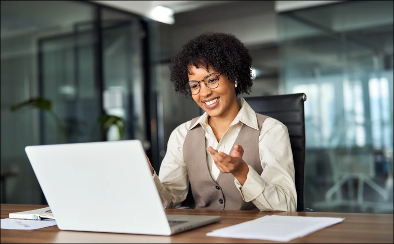 Woman at computer